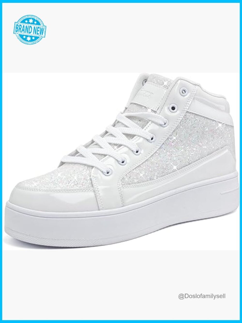 High Top Platform Glitter Sneakers Sparkly Sequin Fashion Sneakers Disco Wedding